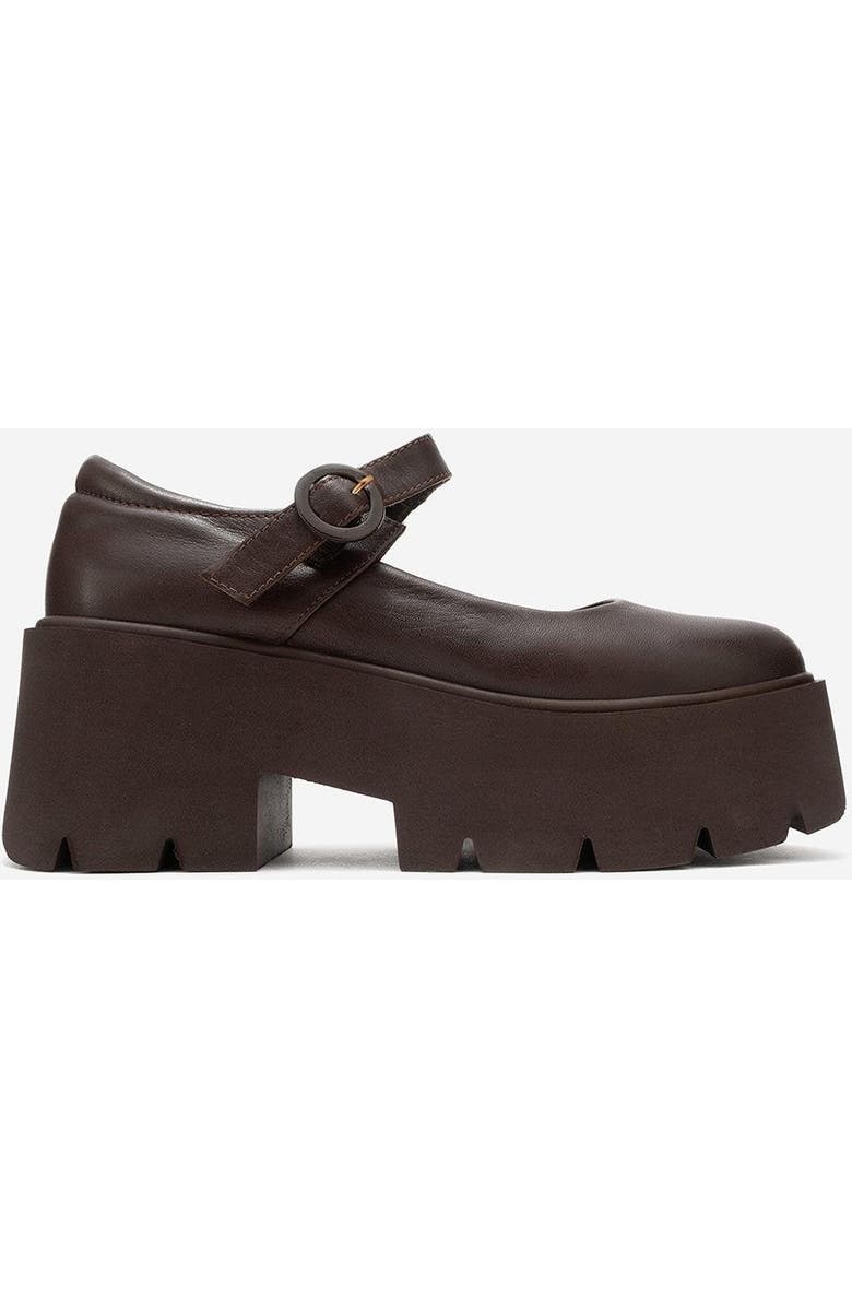 Forever & Always Shoes Orina Leather Platform Mary Jane Shoe, Alternate, color, Brown
