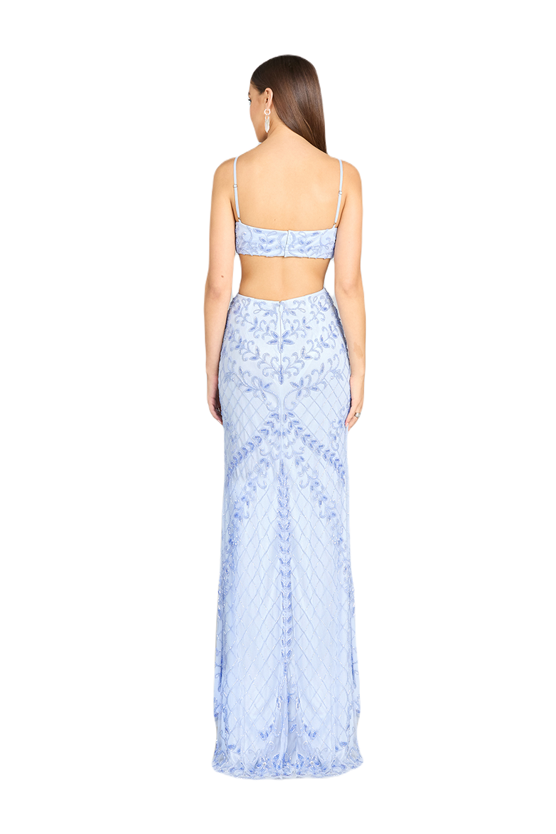 Countess Beaded Gown, Alternate, color, Periwinkle