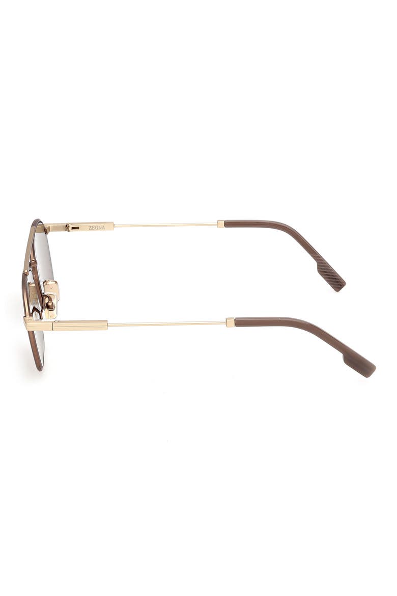 54mm Square Sunglasses, Alternate, color, SATIN DARK BRONZE / BROWN