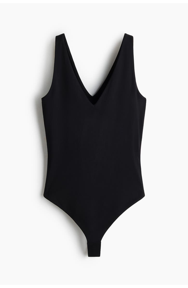 H&M Sculpting Sleeveless Thong Body, Alternate, color, Black