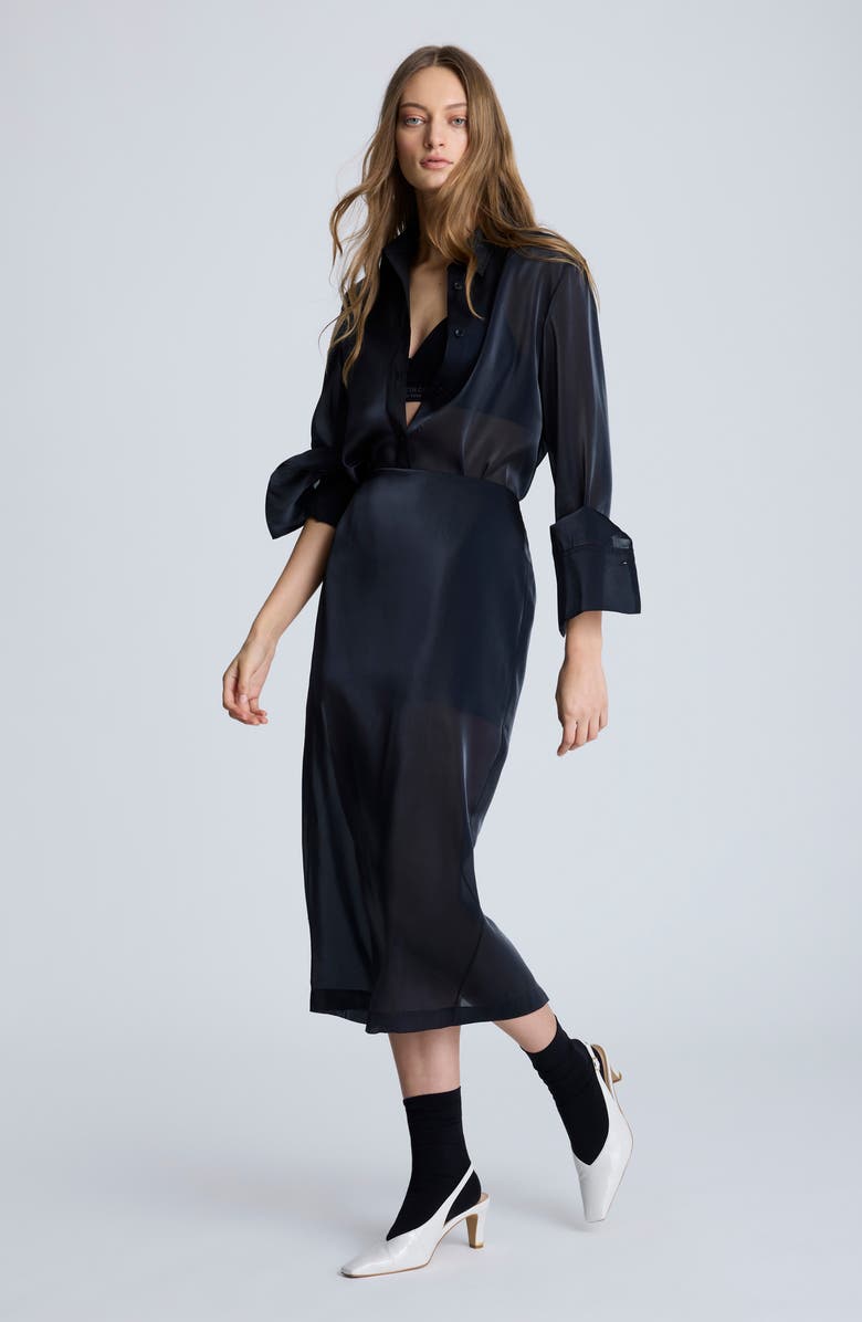 Kenneth Cole Sheer Pencil Skirt, Alternate, color, 