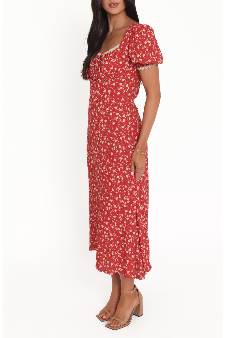 Francine Floral Midi Dress, Alternate, color, RED FLORAL