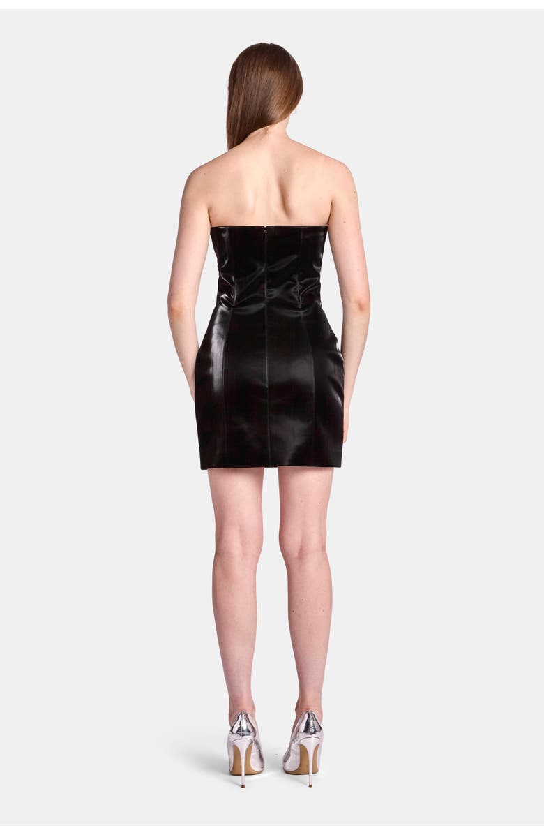 KATE BARTON Molded Vinyl Mini Dress, Alternate, color, Black