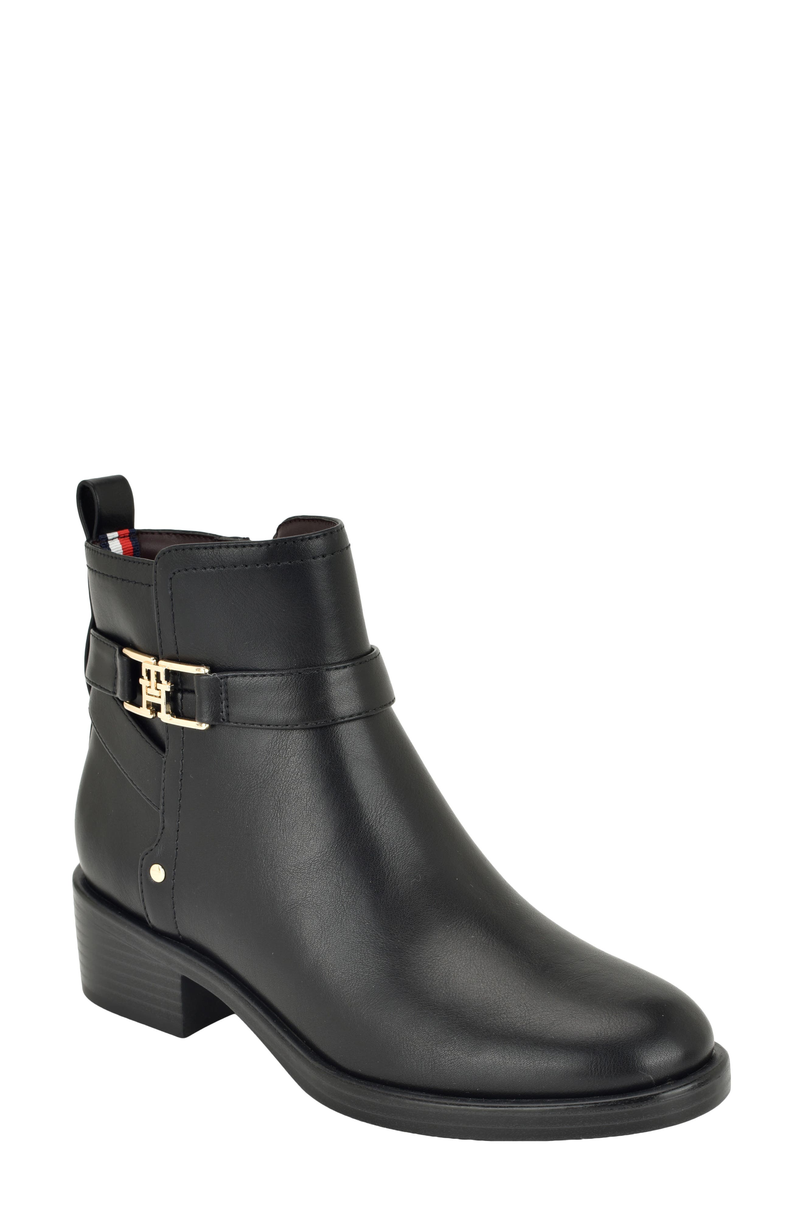 Idala Faux Leather Bootie, Main, color, BLACK