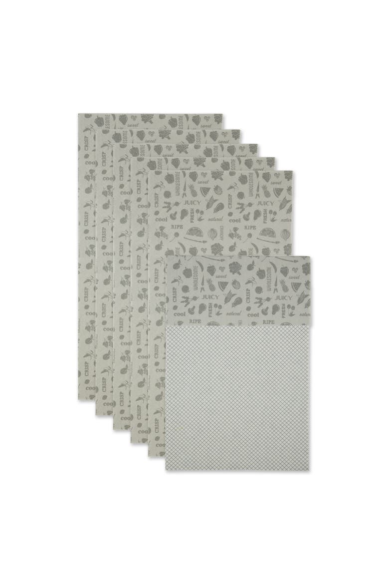 Reusable Fridge Liner Set/6, Main, color, Gray Herringbone