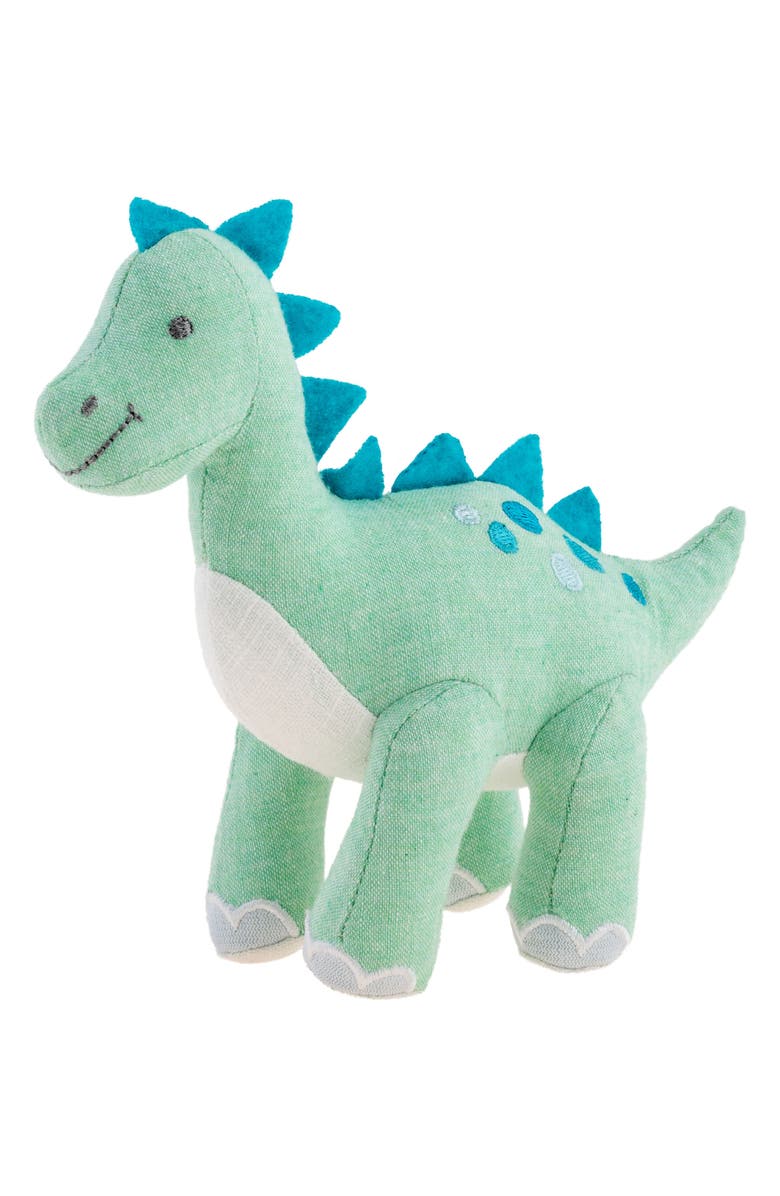 Stephen Joseph Cotton Muslin Swaddle Blanket & Stuffed Animal Gift Set, Alternate, color, Blue/ Green