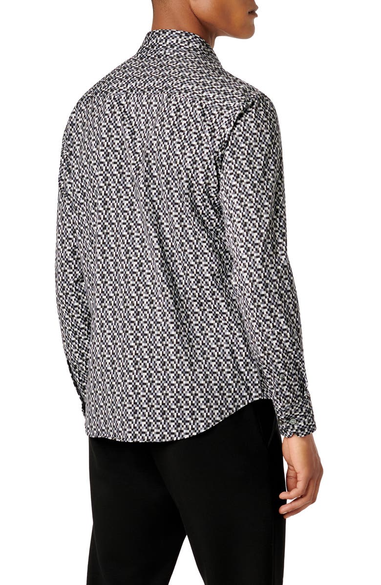 Bugatchi James OoohCotton<sup>®</sup> Geo Print Button-Up Shirt, Alternate, color, 