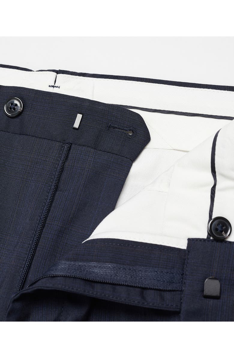 MANGO Superslim Fit Dark Navy Flat Front Stretch Dress Pants, Alternate, color, 