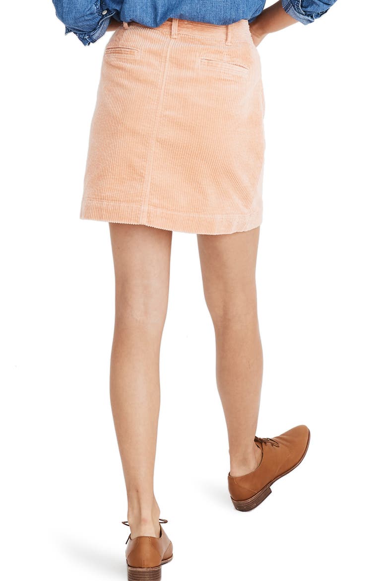 Corduroy A-Line Miniskirt, Alternate, color, TINTED BLUSH