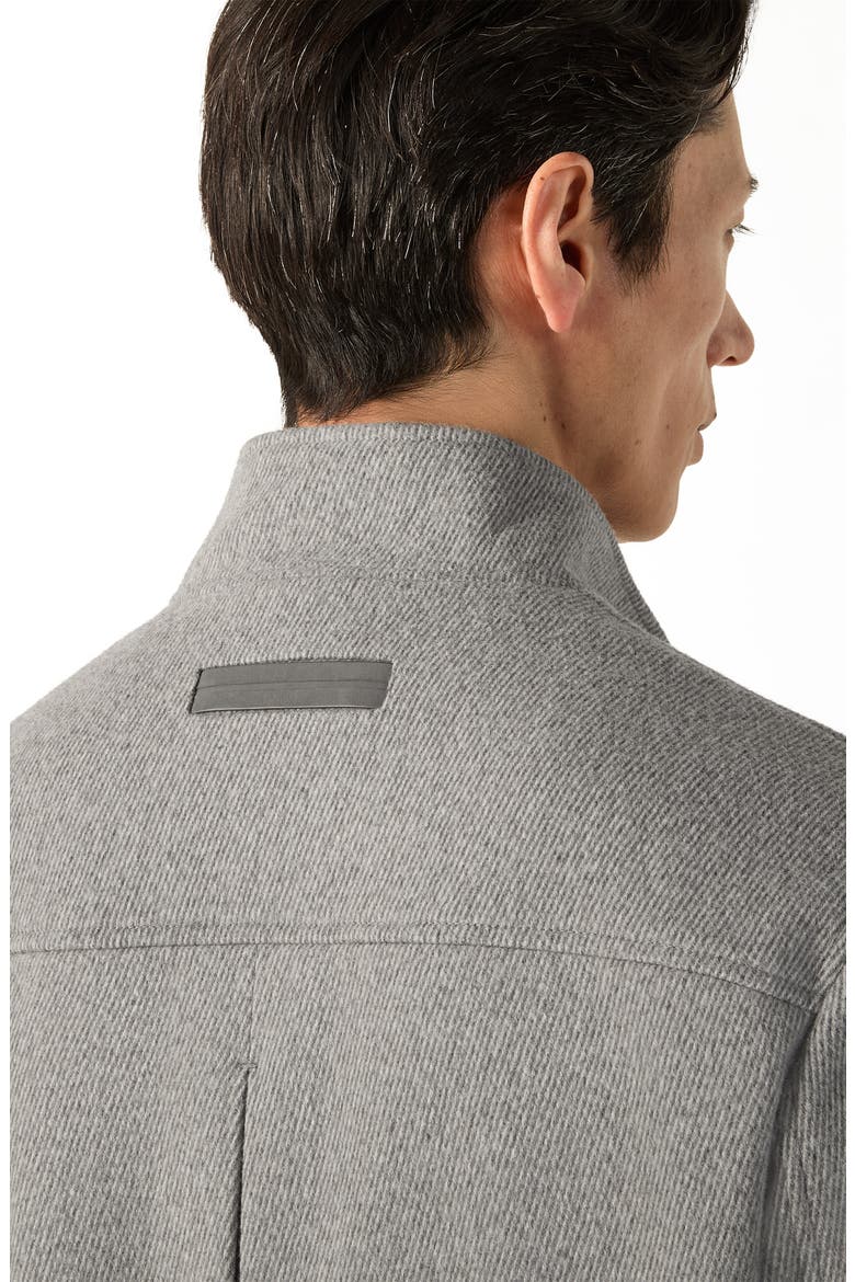 Water Repellent Wool & Cashmere Flannel Jacket, Alternate, color, GREY MELANGE