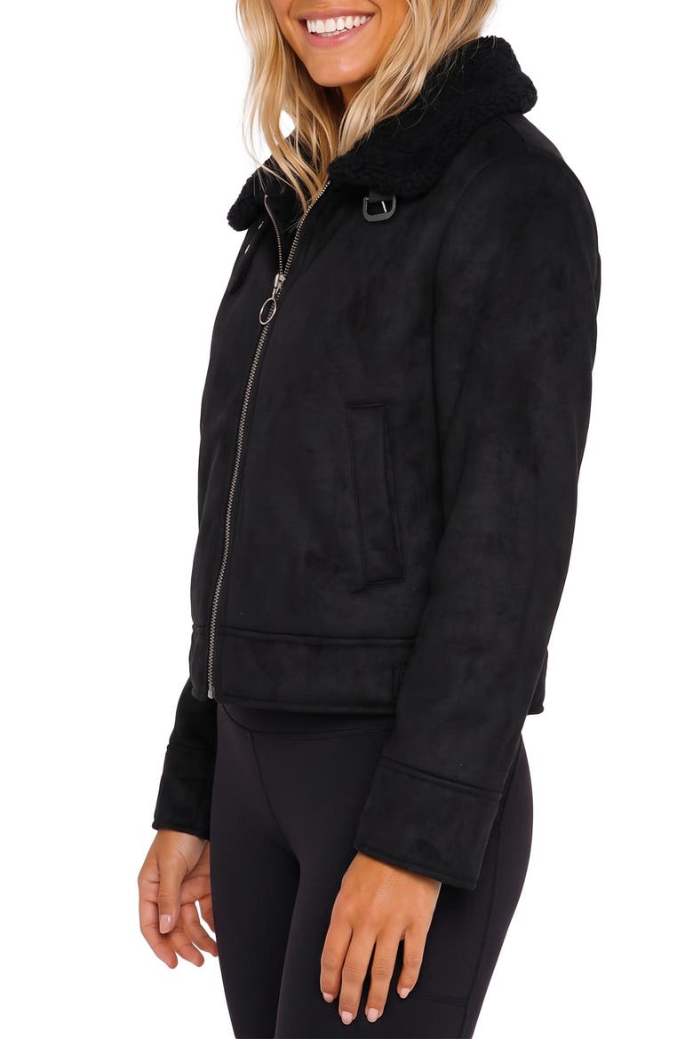 Megan Faux Fur Jacket, Alternate, color, BLACK