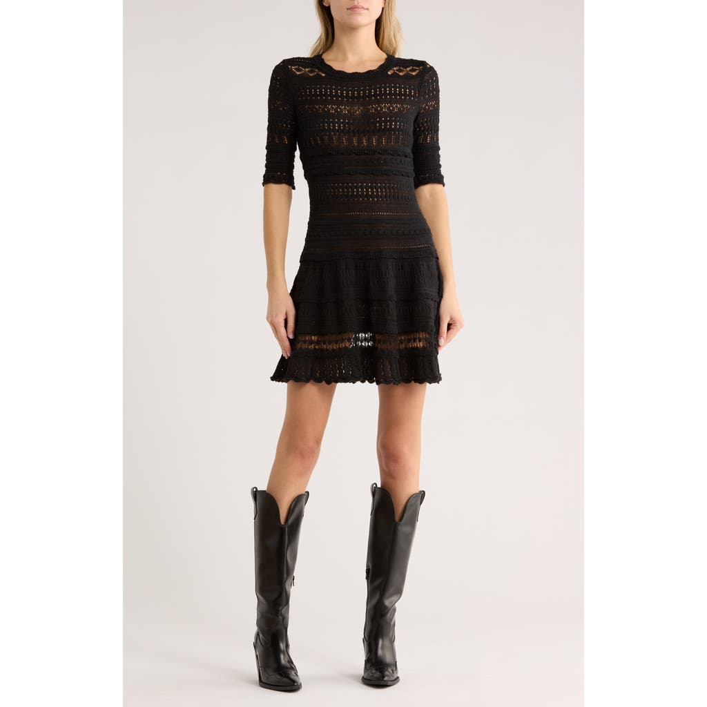 Isabel Marant Étoile Fauve-ge Open Stitch Minidress In Black