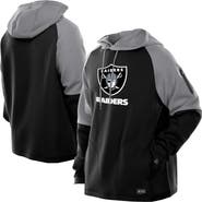 New Era Men's New Era  Black Las Vegas Raiders Combine Authentic Color Block Raglan Pullover Hoodie