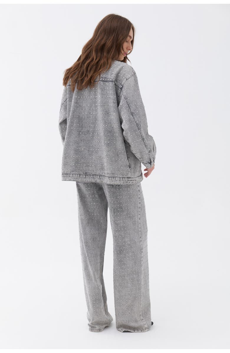 Nocturne Oversized Stone-Embellished Jean Jacket, Alternate, color, 