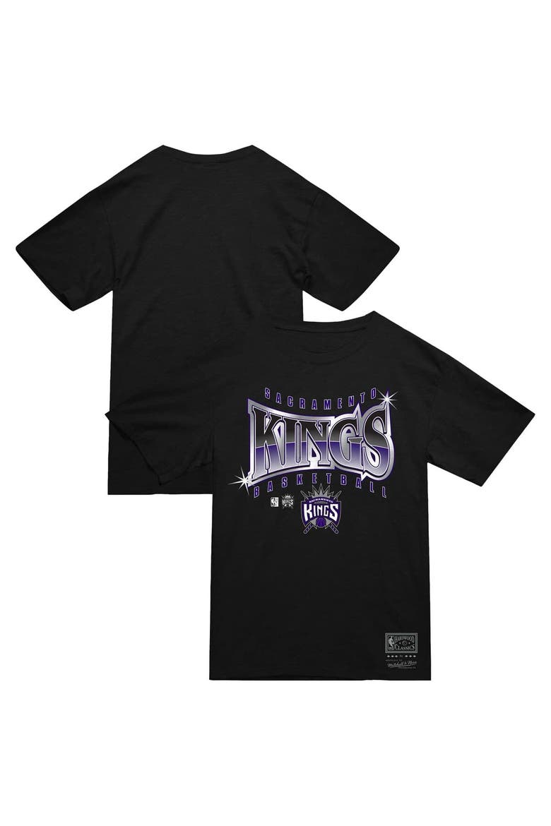 Men's Mitchell & Ness  Black Sacramento Kings Worldwide Collection Glow Up T-Shirt, Alternate, color, Black
