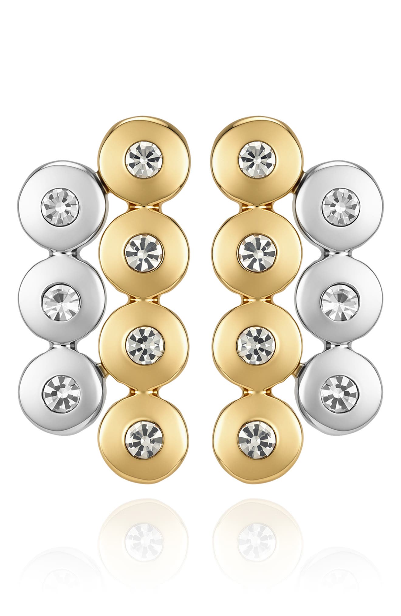 Two Tone Round Stud Earrings