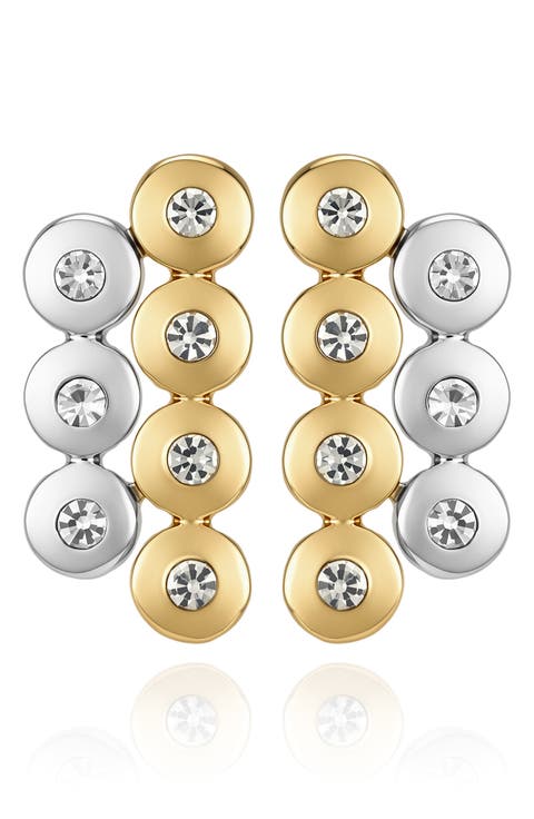Two Tone Round Stud Earrings