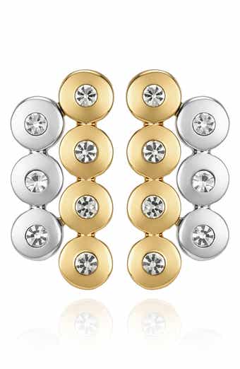 Two Tone Round Stud Earrings