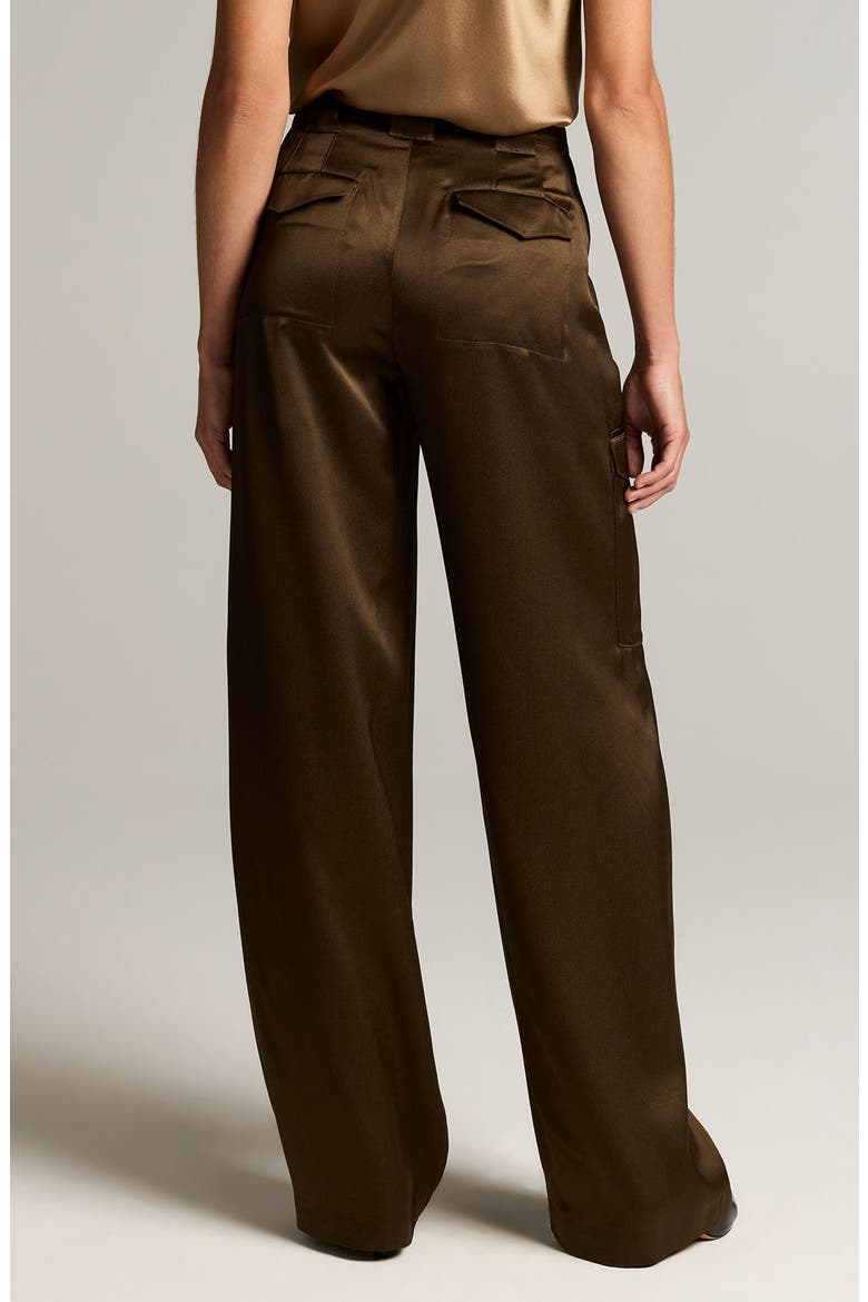 High Waist Satin Utility Pants, Alternate, color, CYPRESS