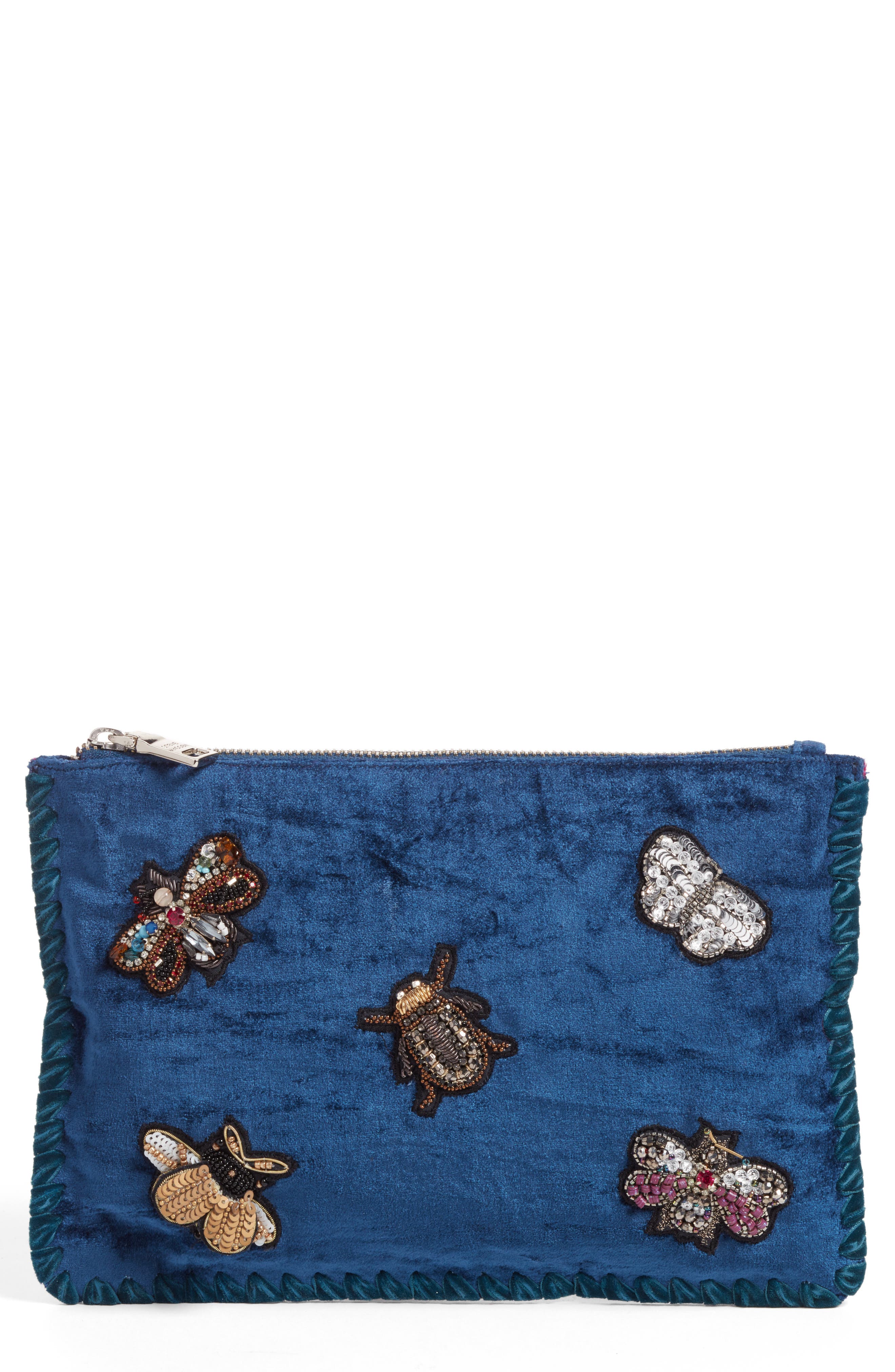 Steve Madden Embellished Clutch, Main, color, 