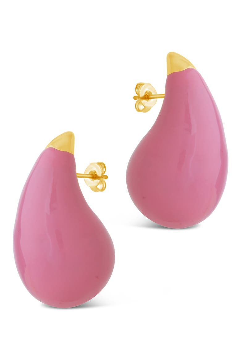 Brystol Enamel Stud Earrings, Alternate, color, GOLD