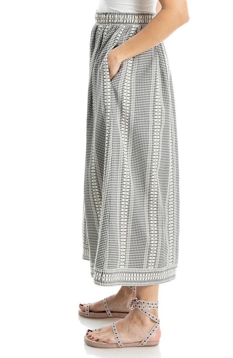 MAX STUDIO Textured Gingham Midi Skirt, Alternate, color, 