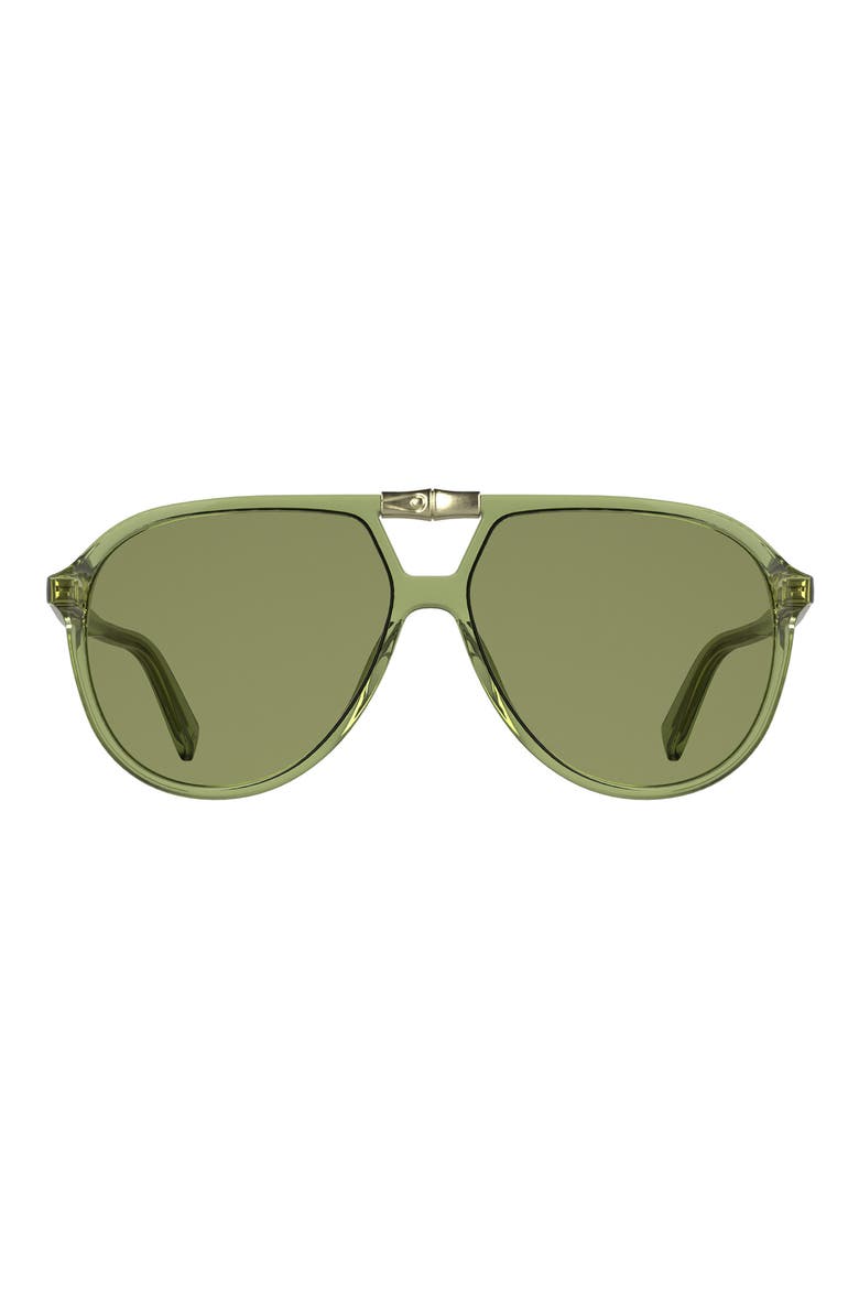 Roseau 58mm Aviator Sunglasses, Main, color, TRANSPARENT GREEN