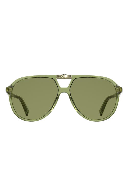 Longchamp Roseau 58mm Aviator Sunglasses In Green