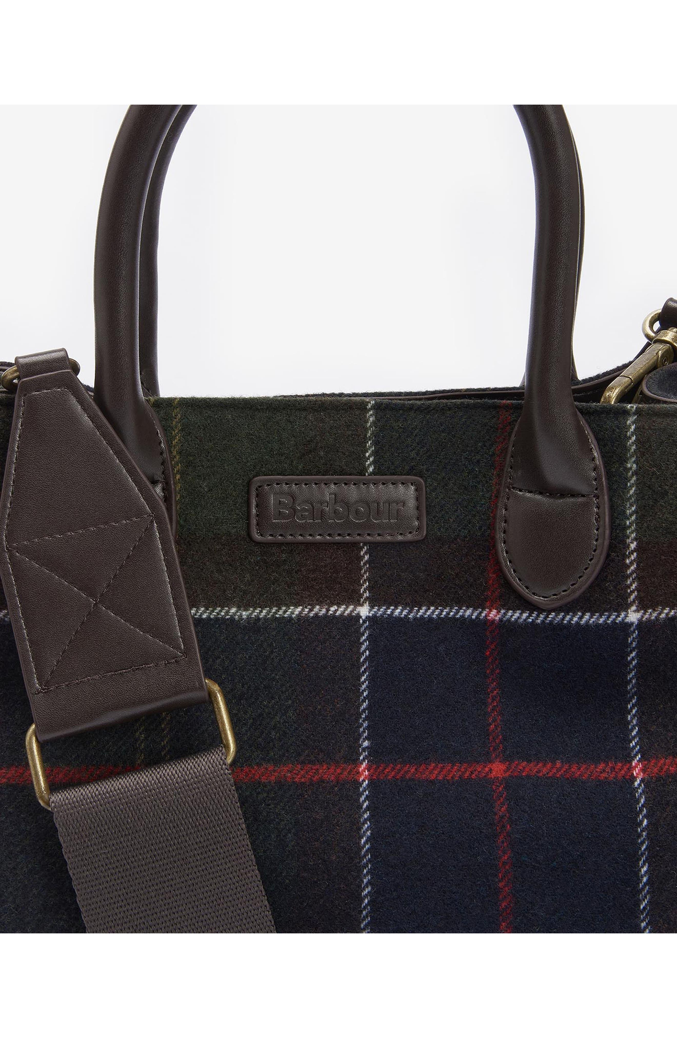 Barbour Barrhill Tartan Plaid Wool Blend Tote, Alternate, color, 