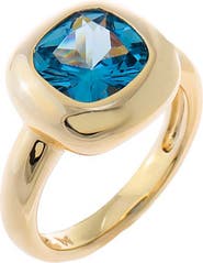 BY ADINA EDEN Aquamarine CZ Cushion Cut Ring