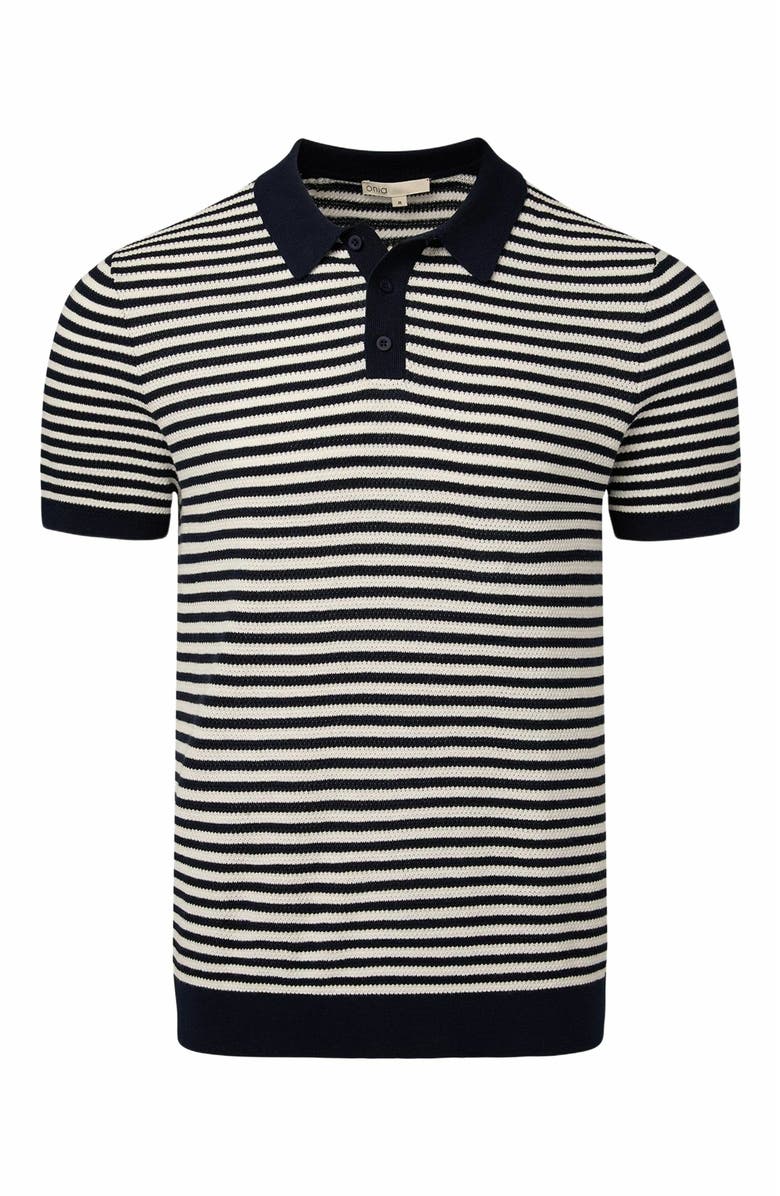 Onia Cotton Textured Knit Polo, Alternate, color, 