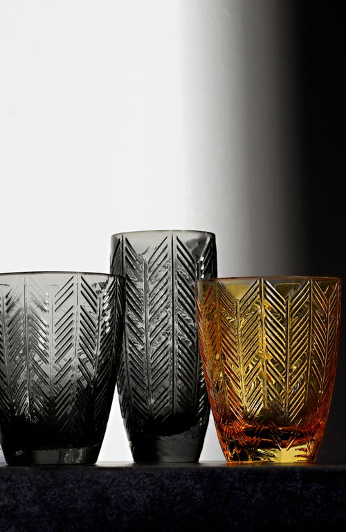 Missoni Home Tableware Champagne Glasses Zig Zag Set Of 6 Grey 11 Oz, Diam. 2.5", H 5.5" In Gray