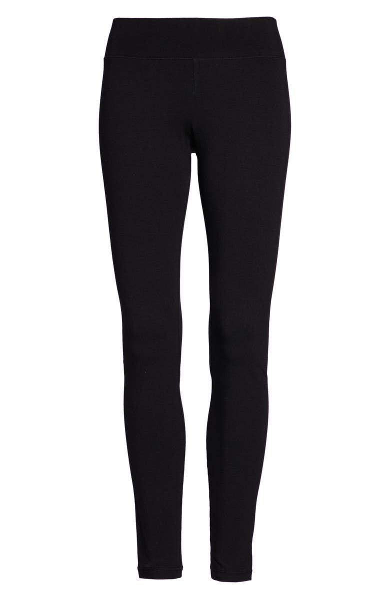 Hue Ultra Wide Waistband Leggings, Alternate, color, Black