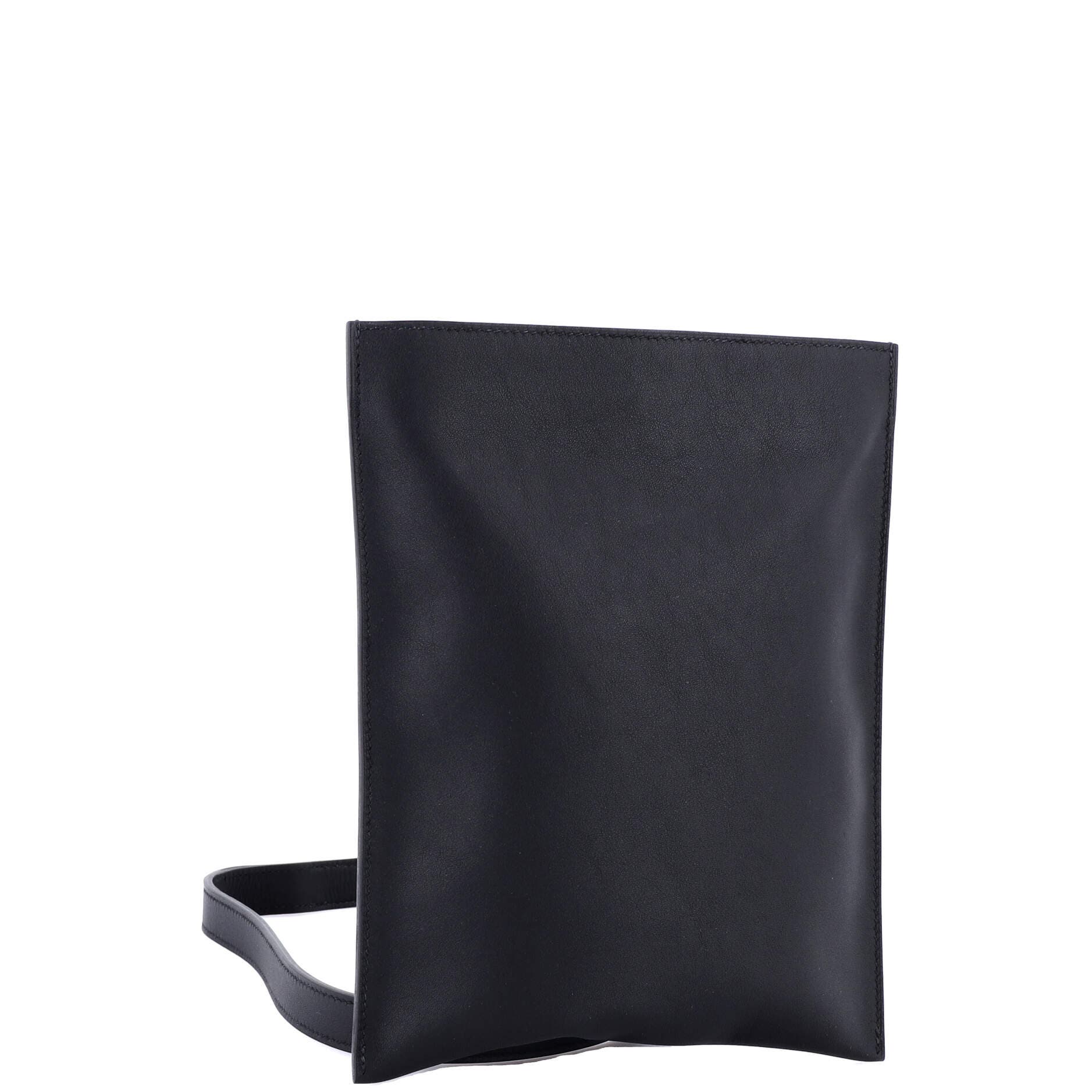 Pre-Owned Hermes Pochenplus Sling Wallet Leather, Alternate, color, Noir