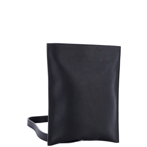 Pre-owned Hermes Hermes Pochenplus Sling Wallet Leather In Black