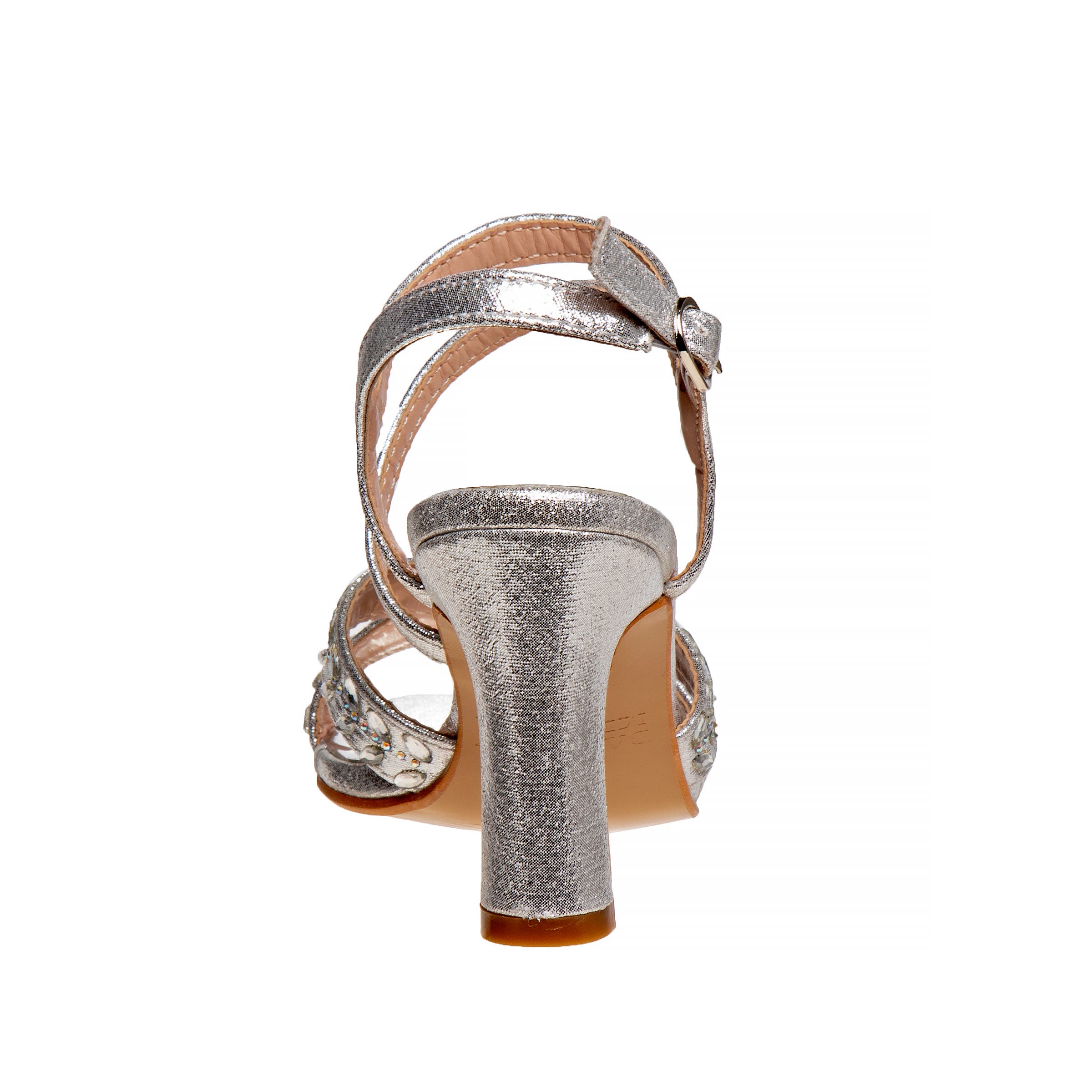 BADGLEY MISCHKA Big Girls Dress Heel Sandals, Alternate, color, Silver