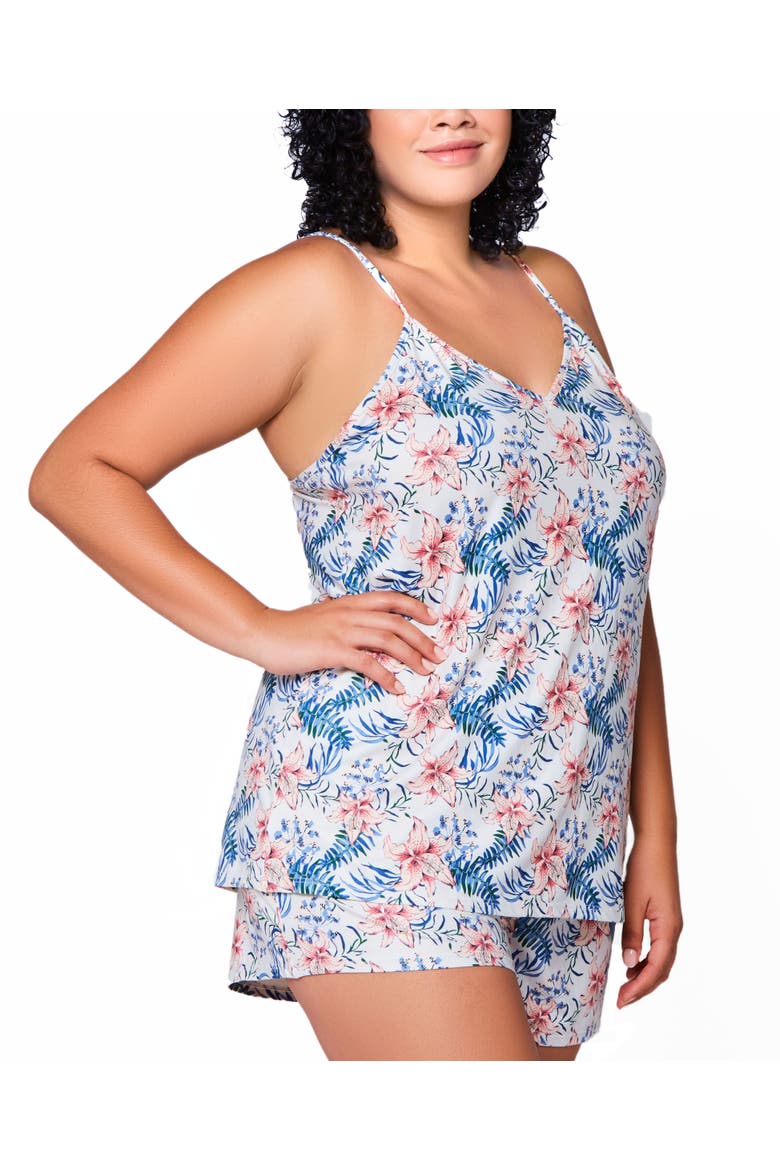 Tropical Floral Cami & Shorts Pajama Set, Alternate, color, Cream