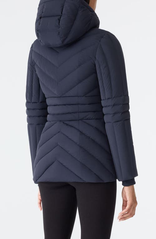 Mackage Nadia Hooded Quilted Down Jacket In Blue
