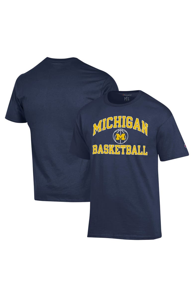 Champion Men's Champion Navy Michigan Wolverines Basketball Icon T-Shirt, Main, color, 