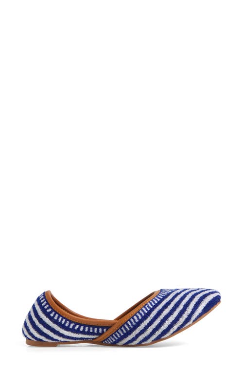 Fuchsia Woven Ballet Flat In Blue