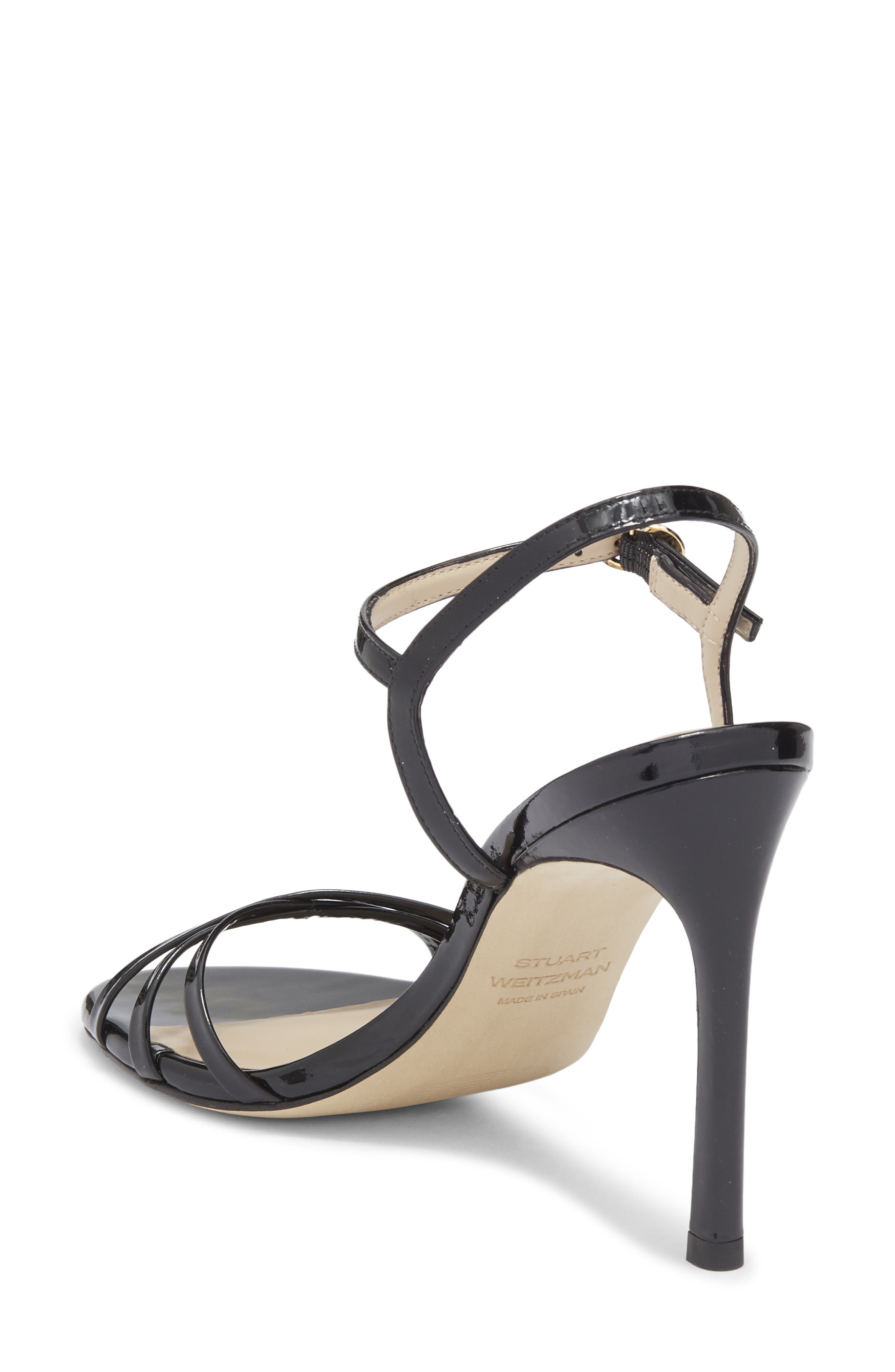 Stuart Weitzman Starla Stiletto Heel Sandal, Alternate, color, Black