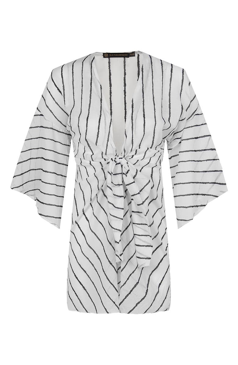 ViX Paula Hermanny Serpentine Perola Knot Cotton Cover-Up Dress, Alternate, color, 