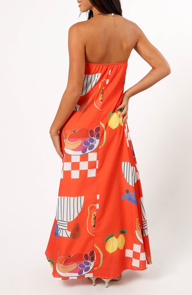 Petal & Pup Mellonie Strapless Maxi Dress, Alternate, color, Rust Papaya