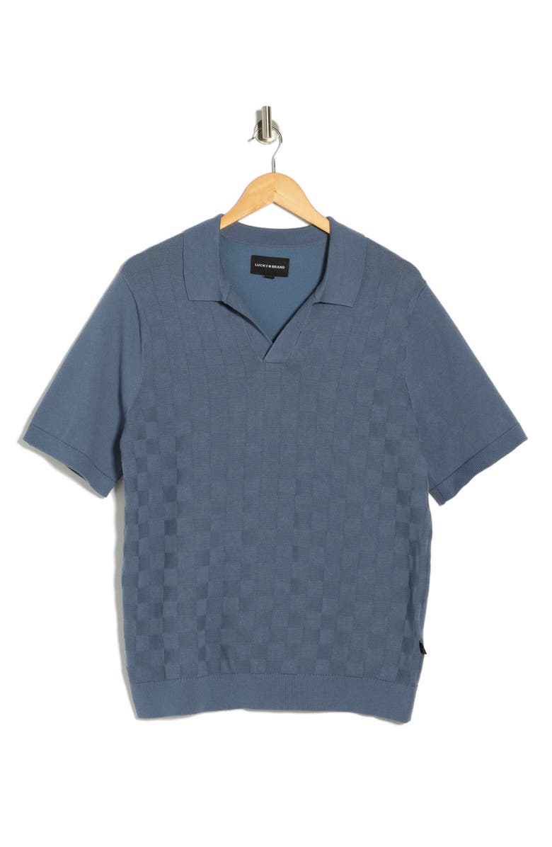Lucky Brand Johnny Collar Jacquard Polo, Main, color, China Blue