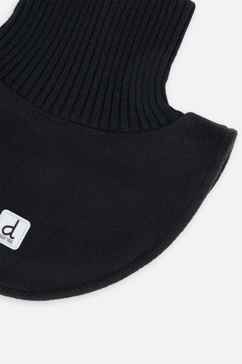 Bib Turtle Knit & Polar Fleece Neckwarmer, Alternate, color, Noir
