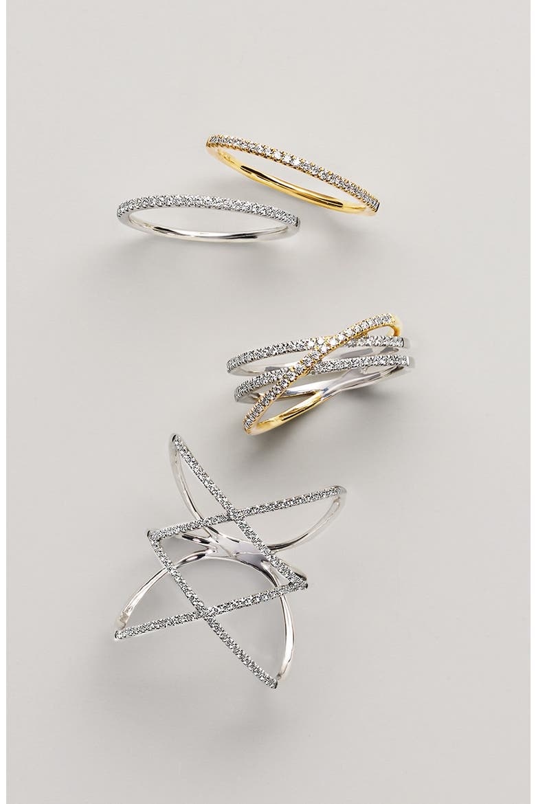 Diamond Double Crisscross Ring (Nordstrom Exclusive), Alternate, color, ROSE GOLD