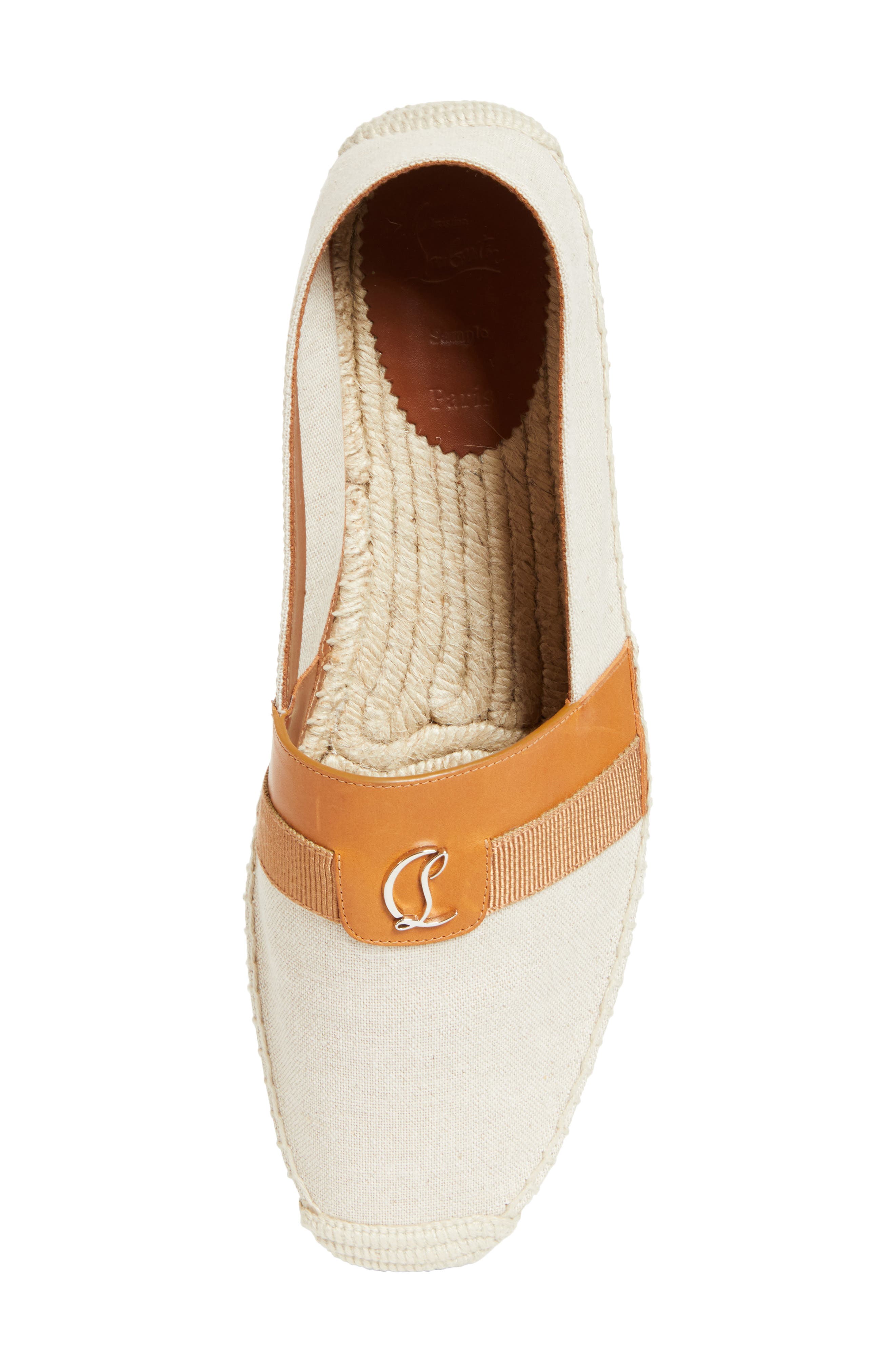 Christian Louboutin Alfarica Toile Linen Espadrille, Alternate, color, Version Natural