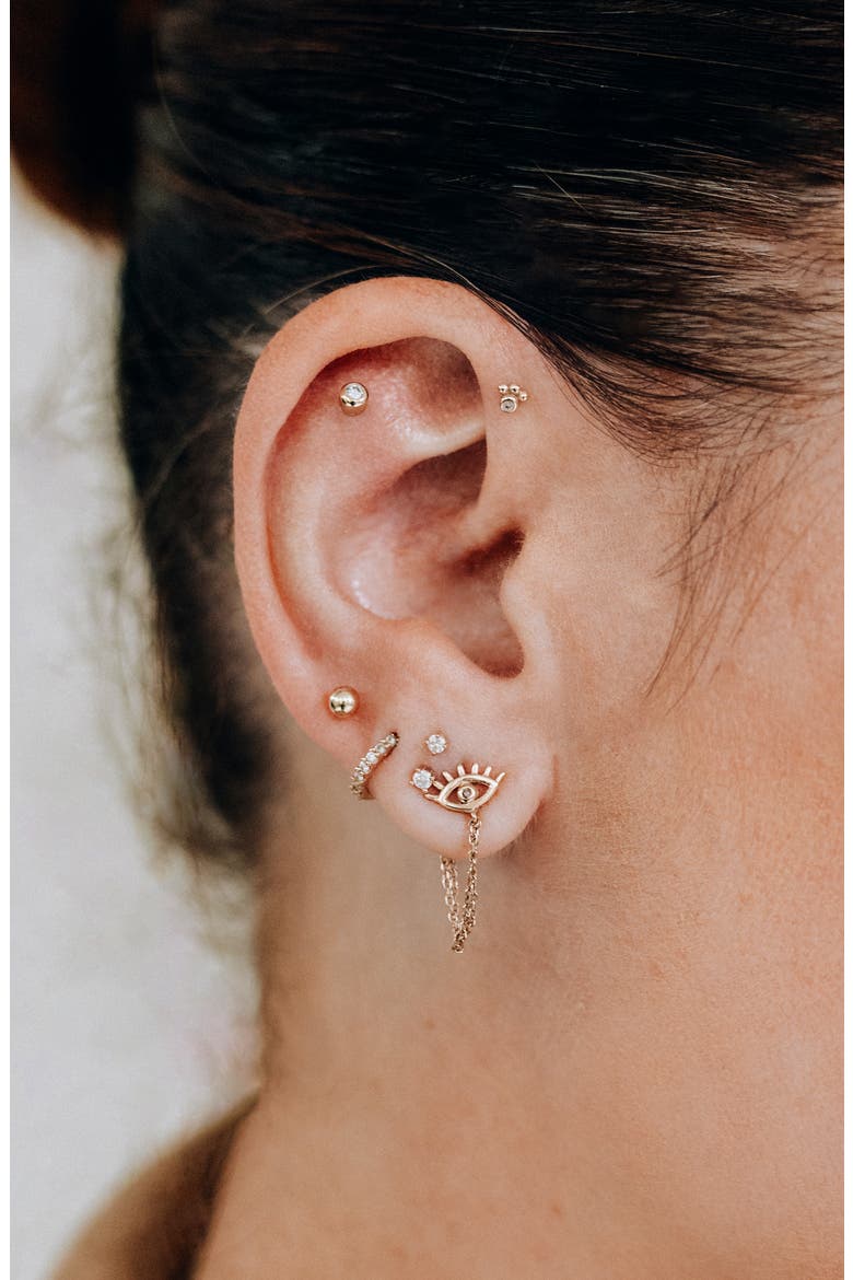 Single Ball Stud Earring, Alternate, color, GOLD