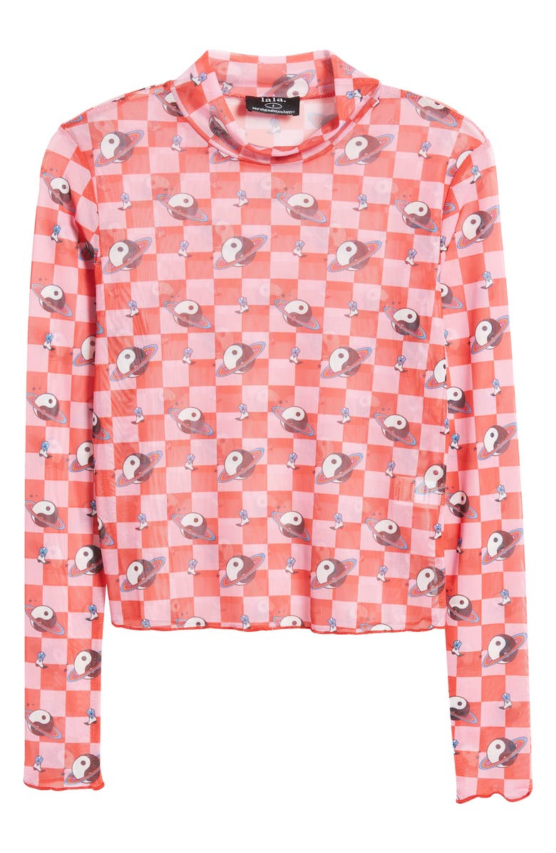 Dressed in Lala Mock Neck Mesh Top, Alternate, color, Cosmic Cowgirl