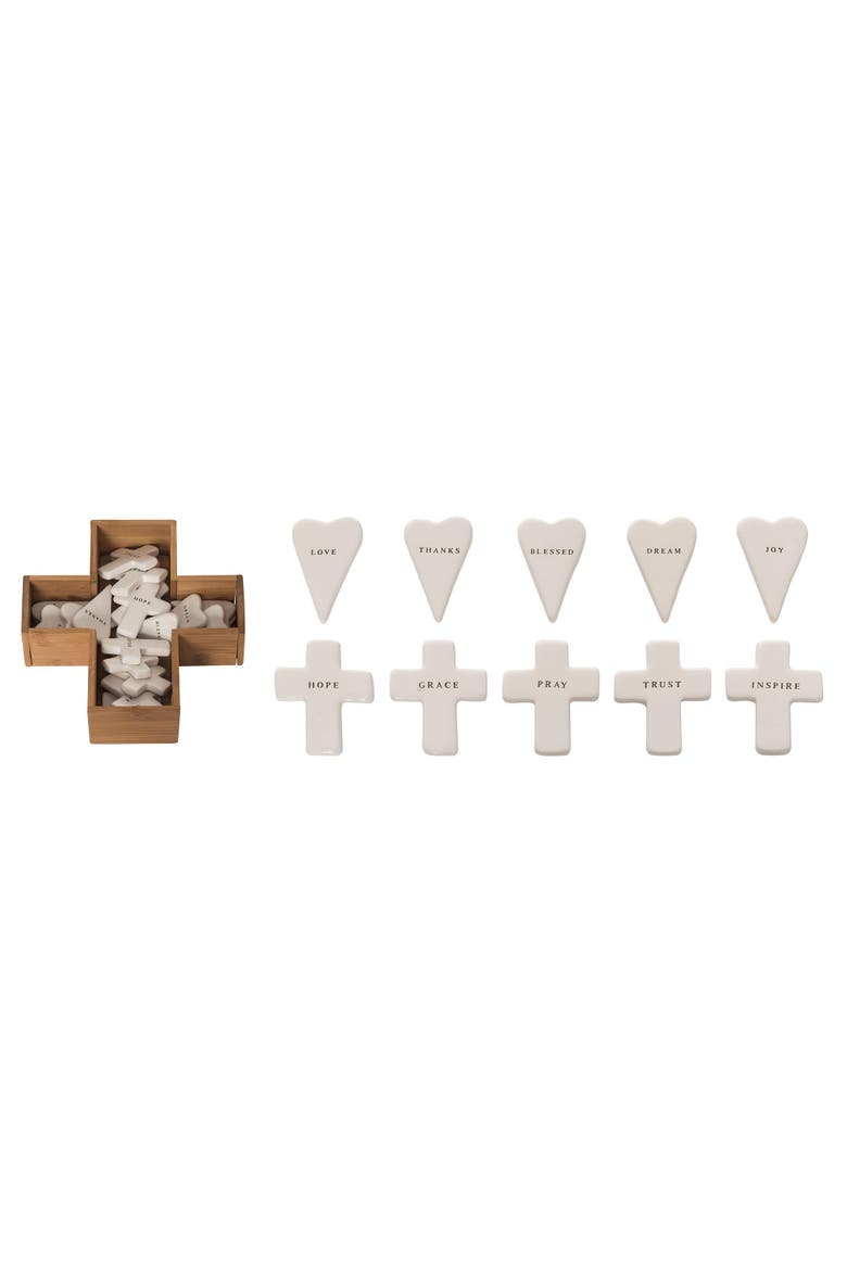 Dolomite Spring Encouraging Pocket Stones - Set of 20, Alternate, color, White